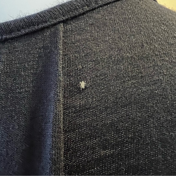 Vintage MAX STUDIO Black Long Sleeve Stretch Pleated Peplum Scoop Neck M Loose - Picture 5 of 15